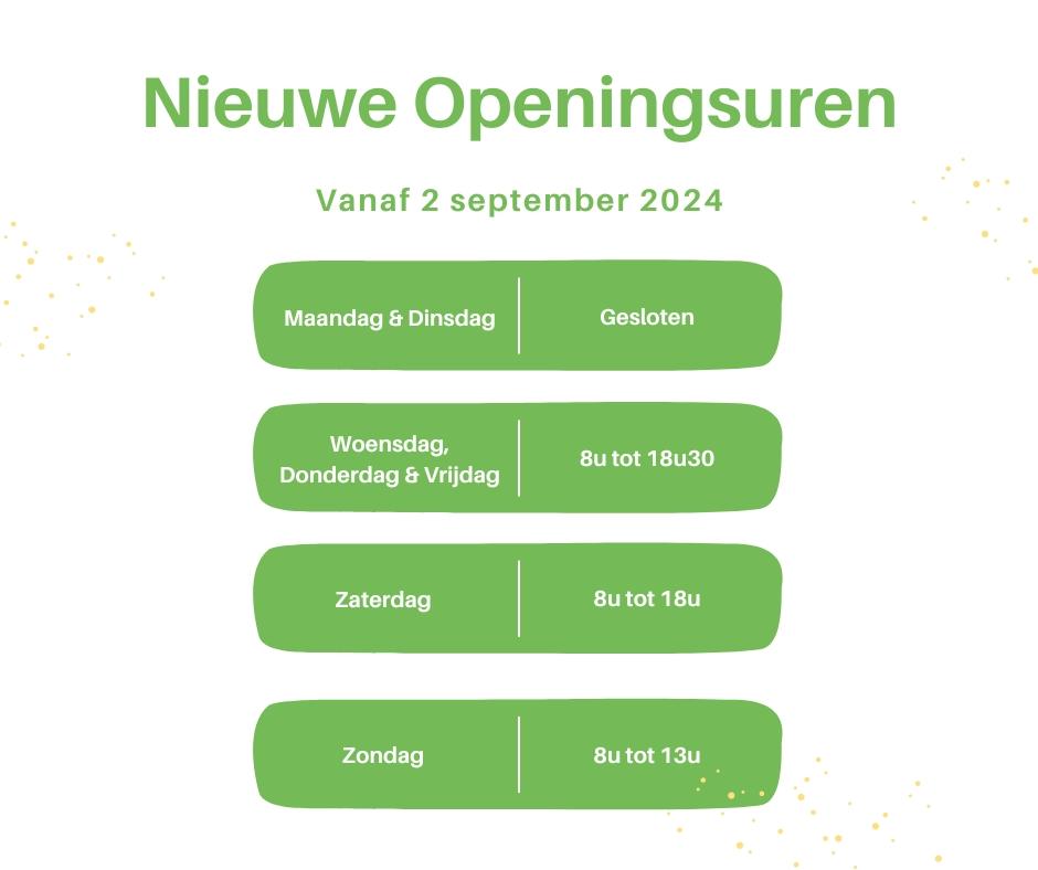 Nieuwe Openingsuren